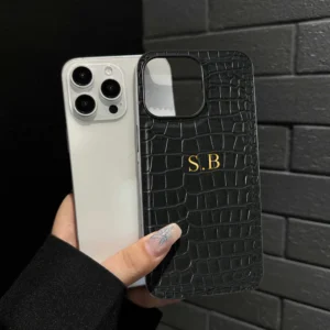 Personalized Customized Initials Name Letters Case For iPhone 16 15 14 13 12 11 Pro Max Luxury Soft Crocodile Leather DIY Cover - Image 2