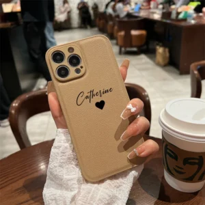 14 15 16 Pro Max Case DIY Name Personalised Customized Leather Luxury Square Cover For iPhone 11 12 13 14 15 16 Pro Max Gift - Image 1