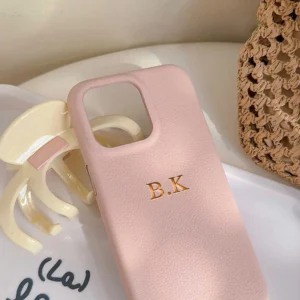 Personalised Customized Initials Name Case For iPhone 12 13 14 15 16 pro max DIY Korea Luxury Litchi Leather Gift Cover - Image 3