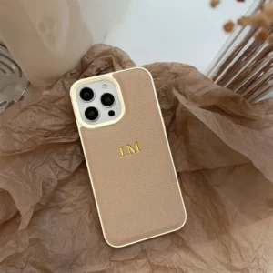 Personalized Name Classic Leather Case For iPhone 11 12 13 14 15 16 Pro Max Plus Customized DIY Initials Luxury Korean Cover - Image 2