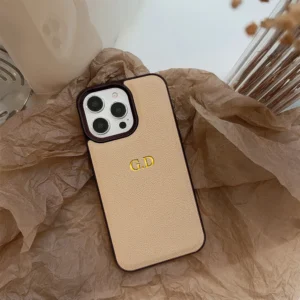 Personalized Name Classic Leather Case For iPhone 11 12 13 14 15 16 Pro Max Plus Customized DIY Initials Luxury Korean Cover - Image 3