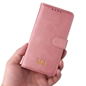 Personalized Leather Flip Case For iPhone 11 12 13 14 15 16 Pro Max Customized Initials Letters Name Luxury Buckle Wallet Cover - Image 2