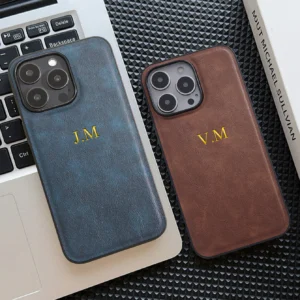 Personalized Customized Initials Name Case For iPhone 11 12 13 14 15 16 Pro Max Luxury Leather DIY Engraved Cover 14 15 16 Plus - Image 4