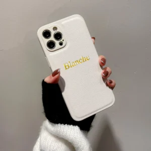 3D Engrave DIY Personalised Customized Name Initials Case For iPhone 14 13 12 11 15 16 Pro Max Luxury Leather Cover 14 15 16 Pro - Image 3