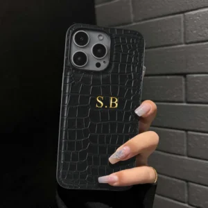 Personalized Customized Initials Name Letters Case For iPhone 16 15 14 13 12 11 Pro Max Luxury Soft Crocodile Leather DIY Cover - Image 4