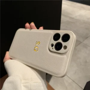 Personalized Phone Case For iPhone 16 15 14 13 12 11 Pro Max 15 14 Plus Customized Initials Name Luxury Leather Cover DIY Gifts - Image 3